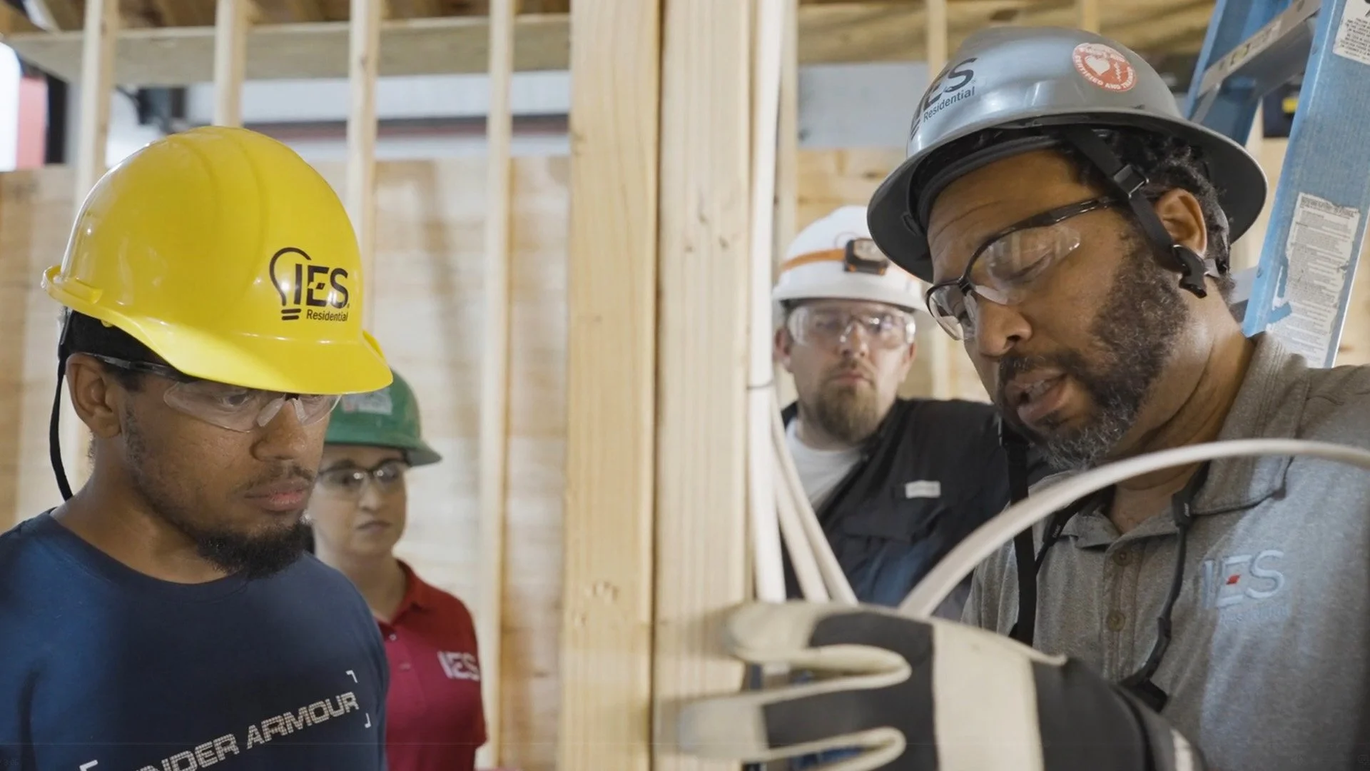 UPTIME Films captures leadership training employees on safety processes for a construction training video for IES Residential