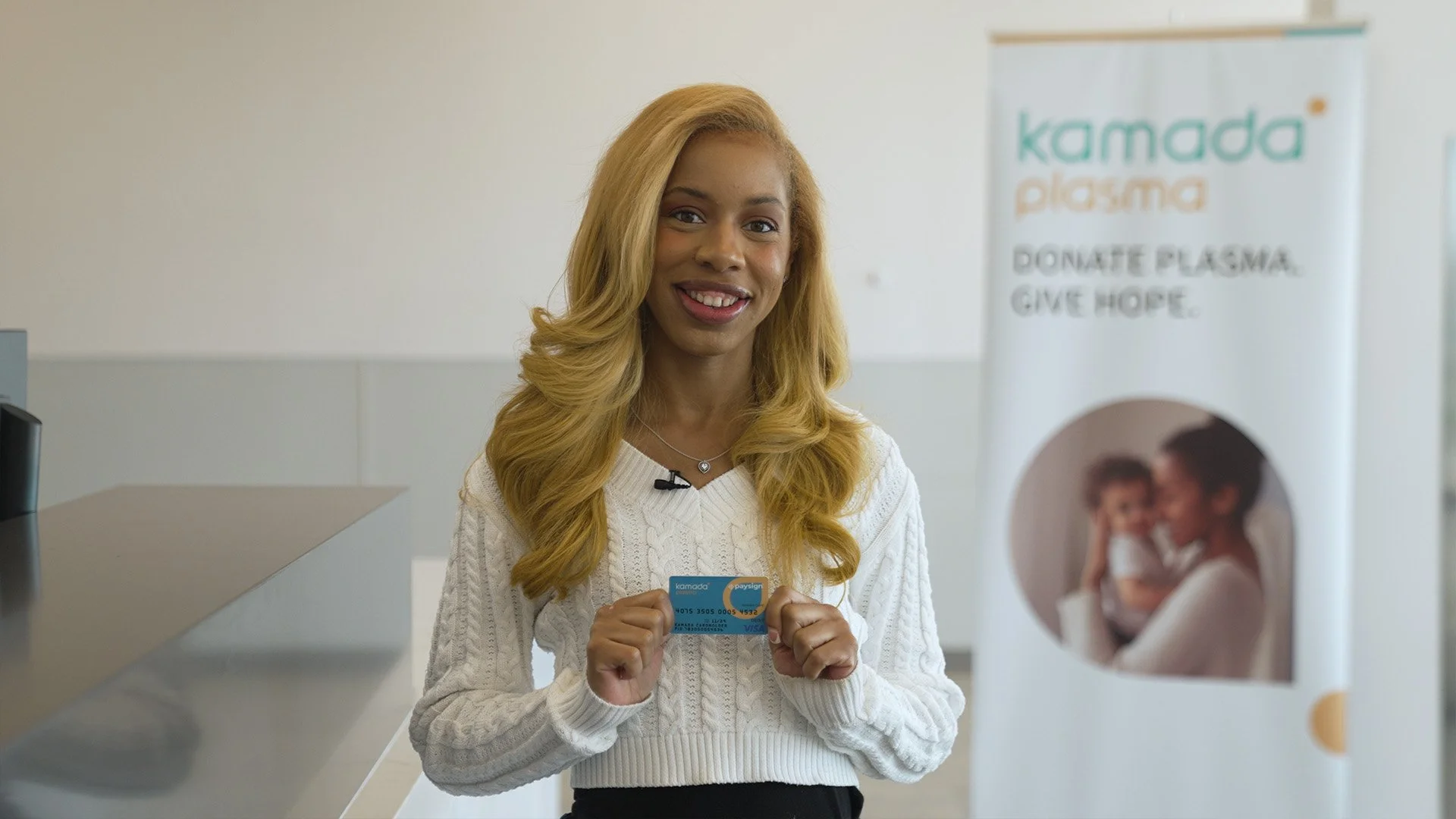 UPTIME Films captures employee showcasing Kamada Plasma's donation benefits for a marketing video