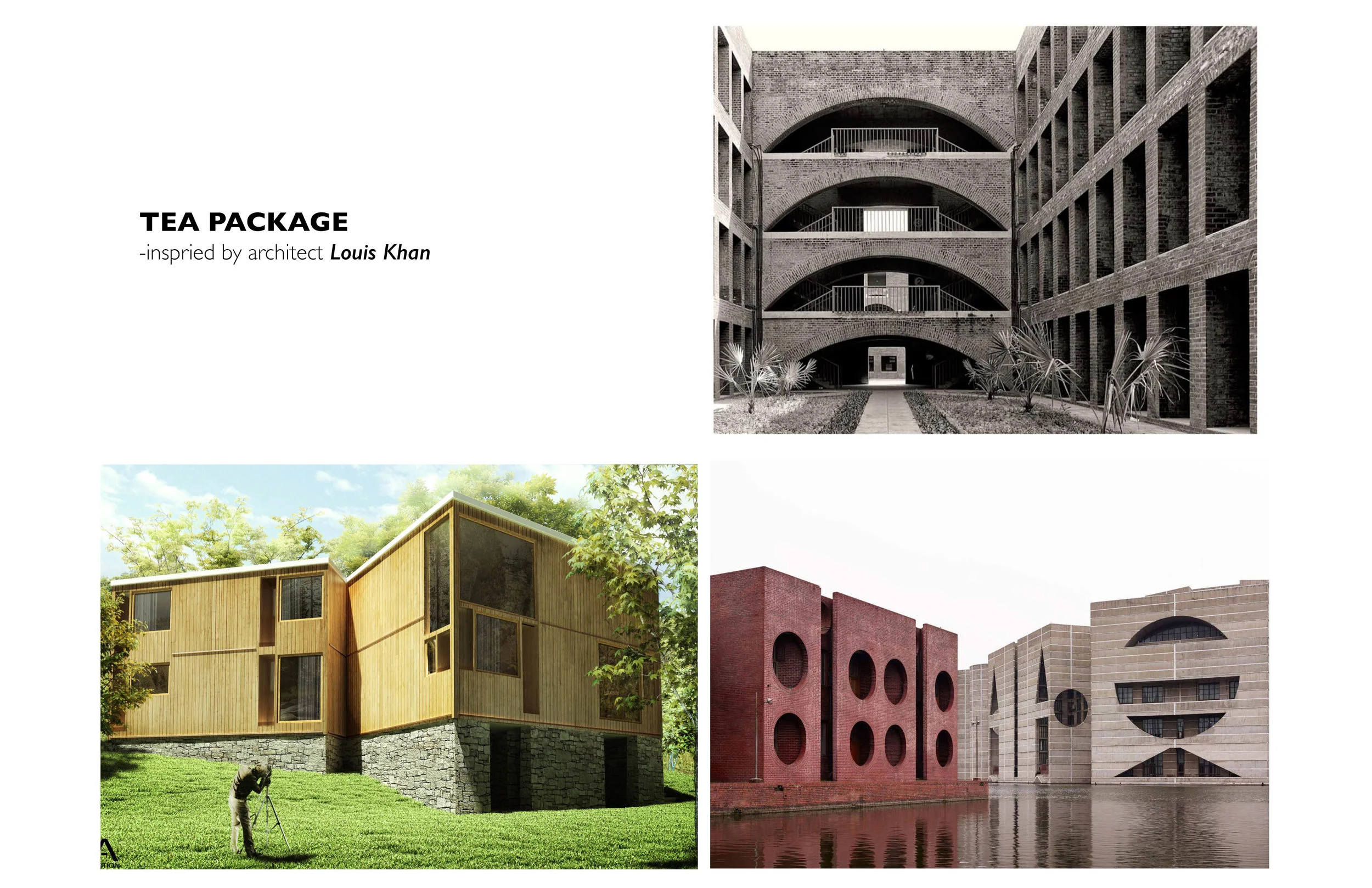  Referred to Louis Khan’s design, I used the same geometric shapes and natural material like wood and stone to design this tea box. 