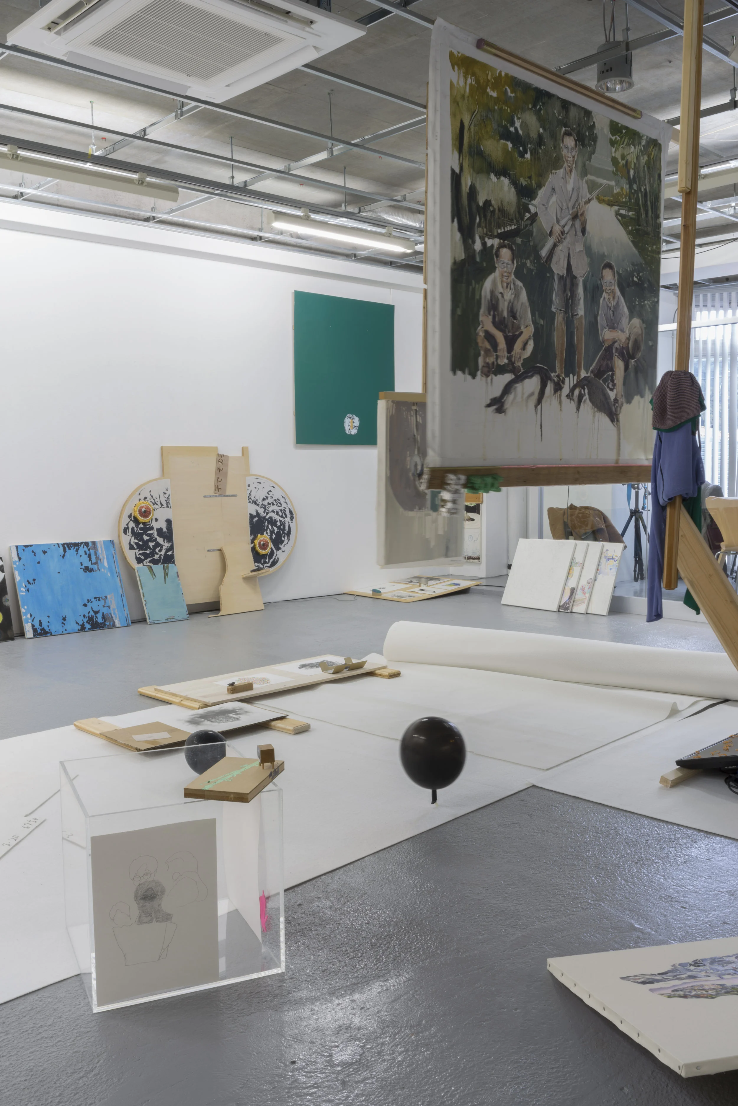 Installation shot from Floating Urban Slime/Sublime showing the work of Sze Yang Boo, Yutaka Inagawa and Tamaki Ono