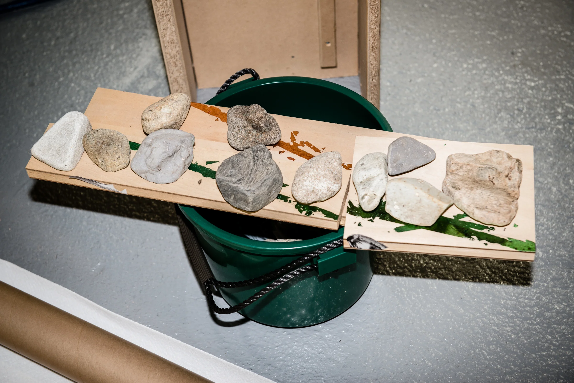 Installation shot from Floating Urban Slime/Sublime showing the work of Yutaka Inagawa and Kiyohito Mikami.