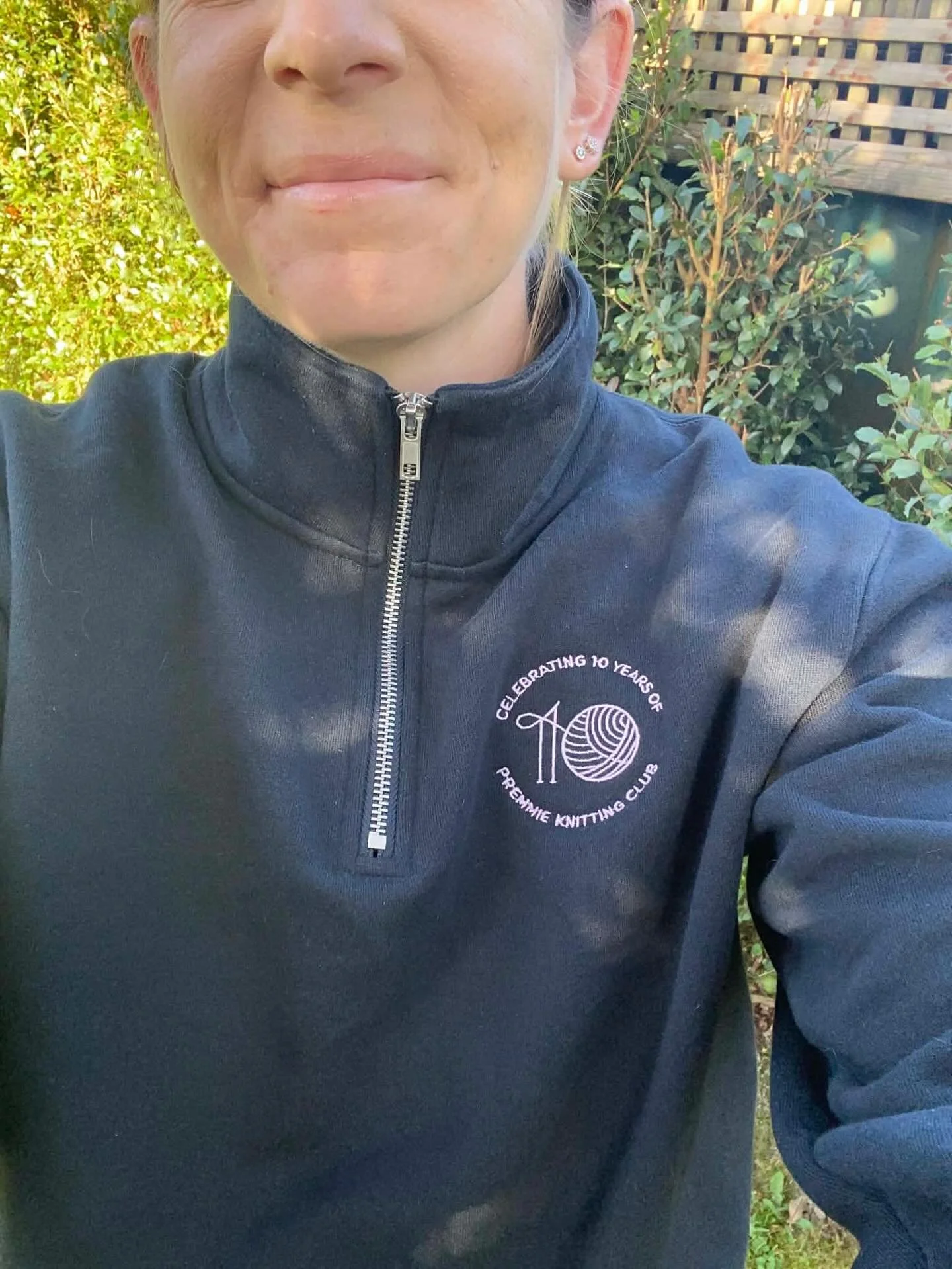 @nataliezoestudio wearing the fundraising merch half zip 💜

Nat&rsquo;s our resident knitting guru, she designs the patterns you can download from our site and has been busy creating some great step by step tutorial video for creating peggy squares 