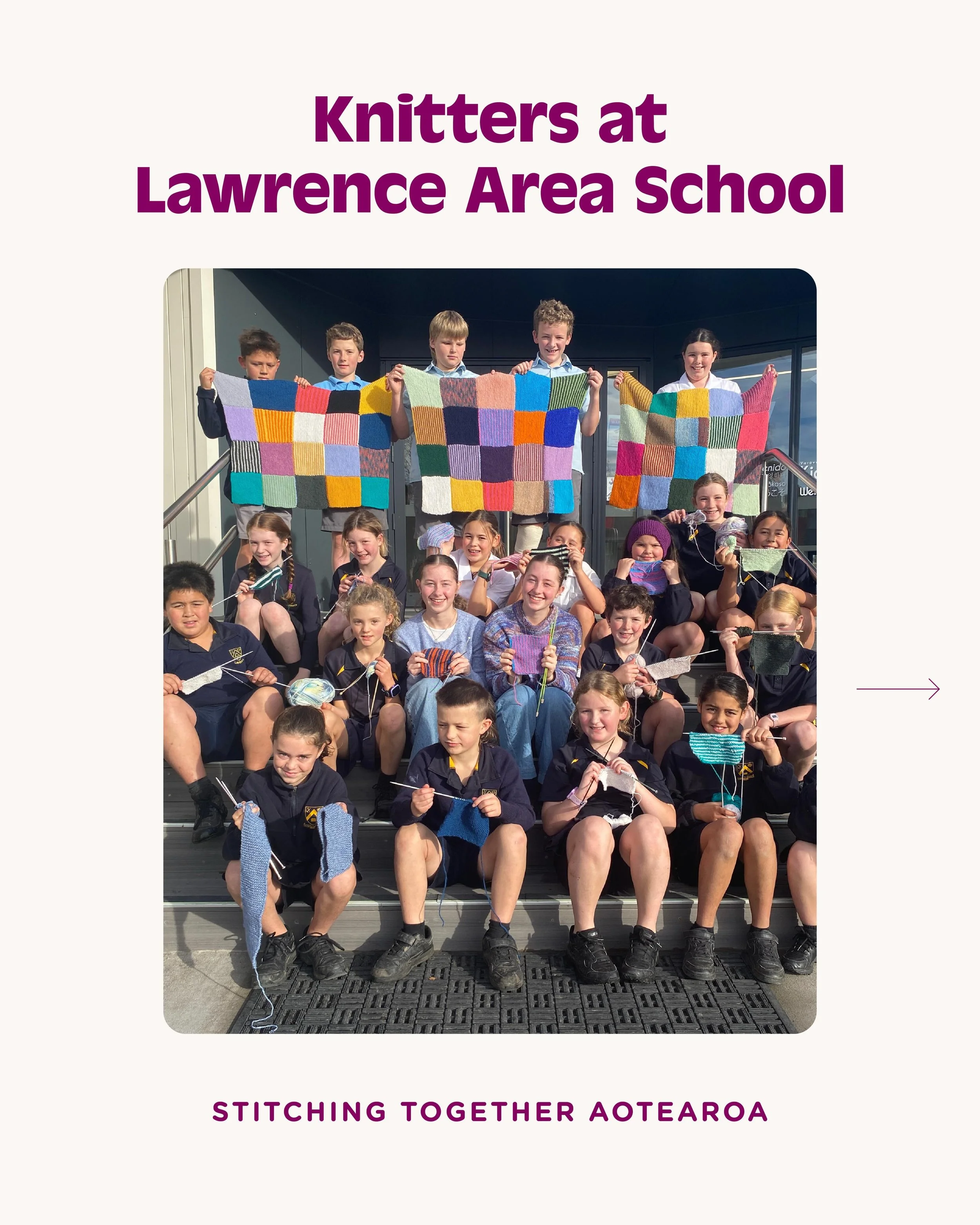 We love shining a light on the incredible stories from our community, we&rsquo;ve been especially inspired by the amazing support for #stitchingtogetheraotearoa from schools across the motu 🥰

In just four short weeks, the enthusiastic young knitter