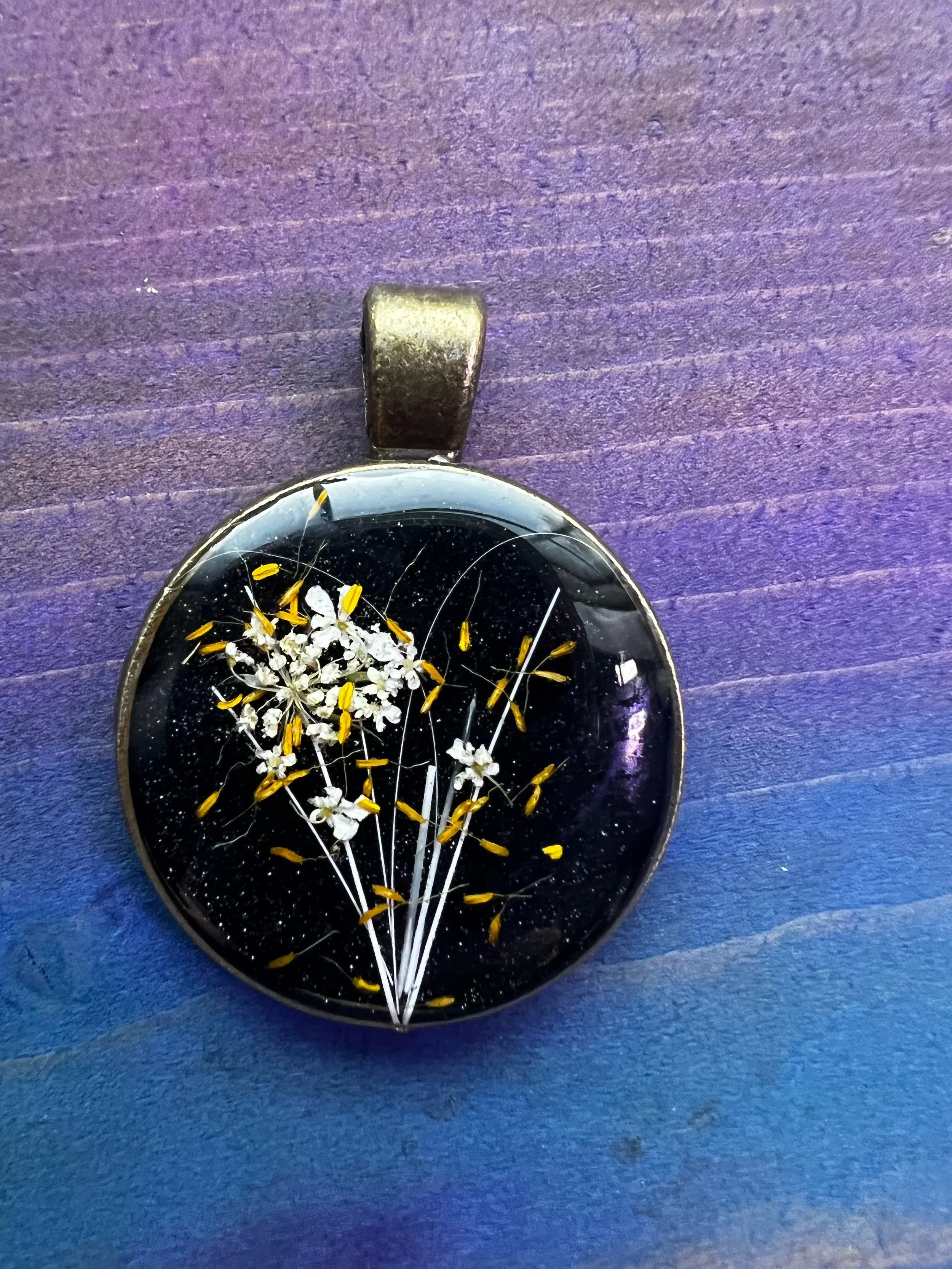 Cat whisker and flowers pendant