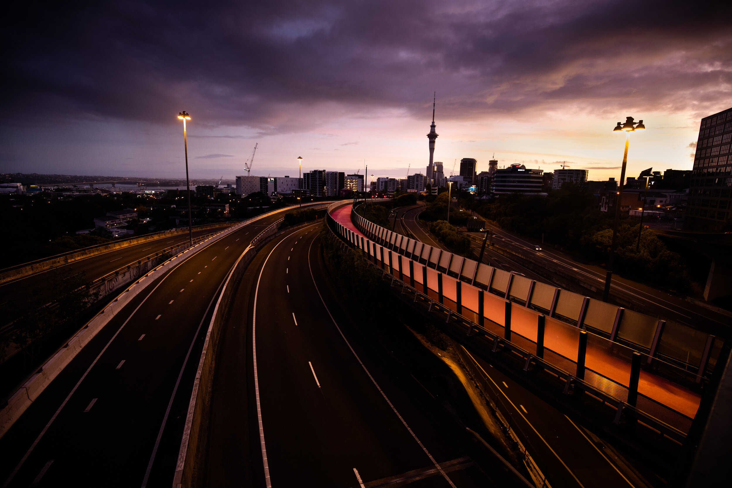 Auckd CBD deserted under the level 4 COVID lockdown