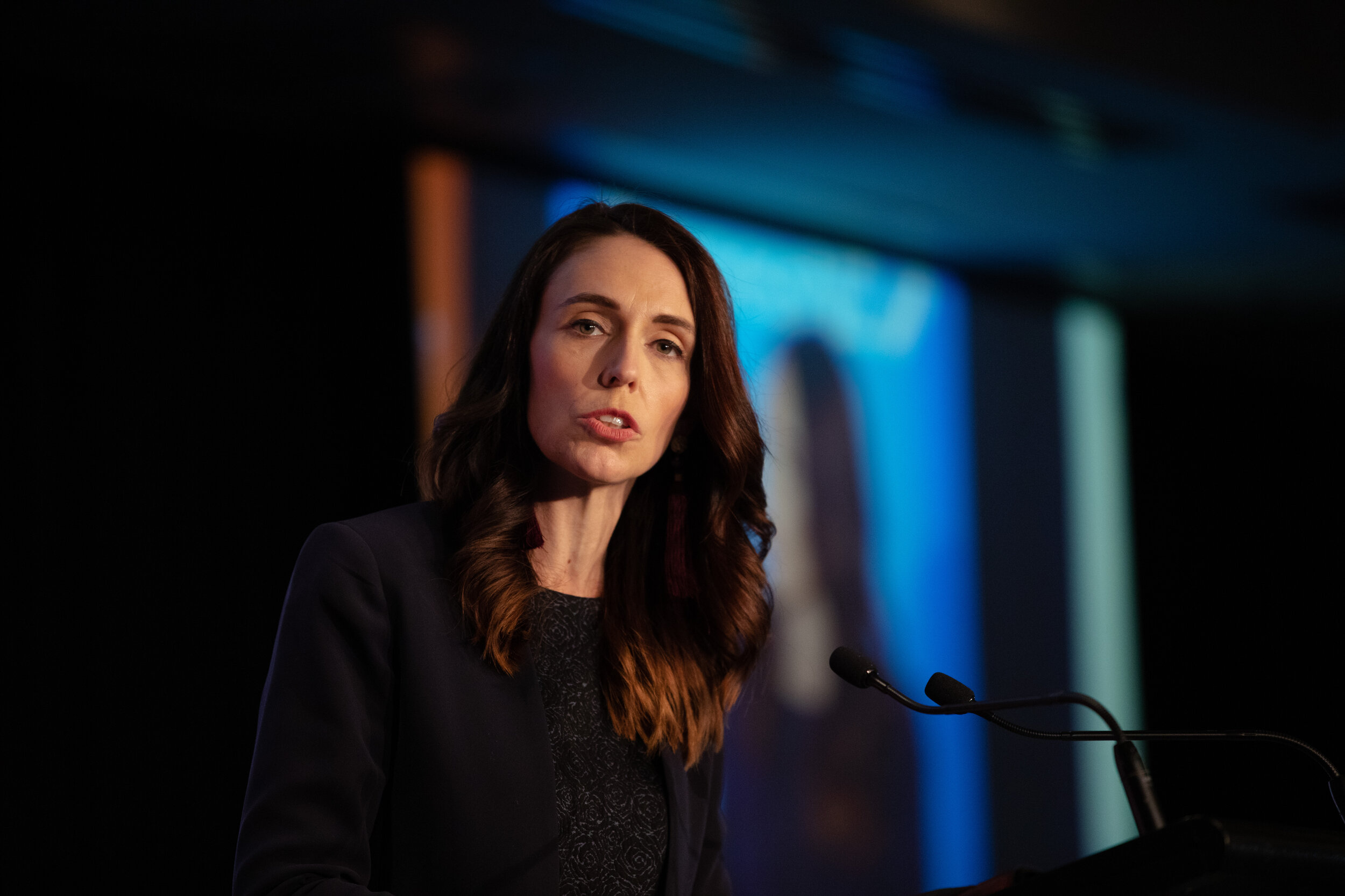 Prime Minister Jacinda Ardern speaking at the BusinessNZ Leaders conference