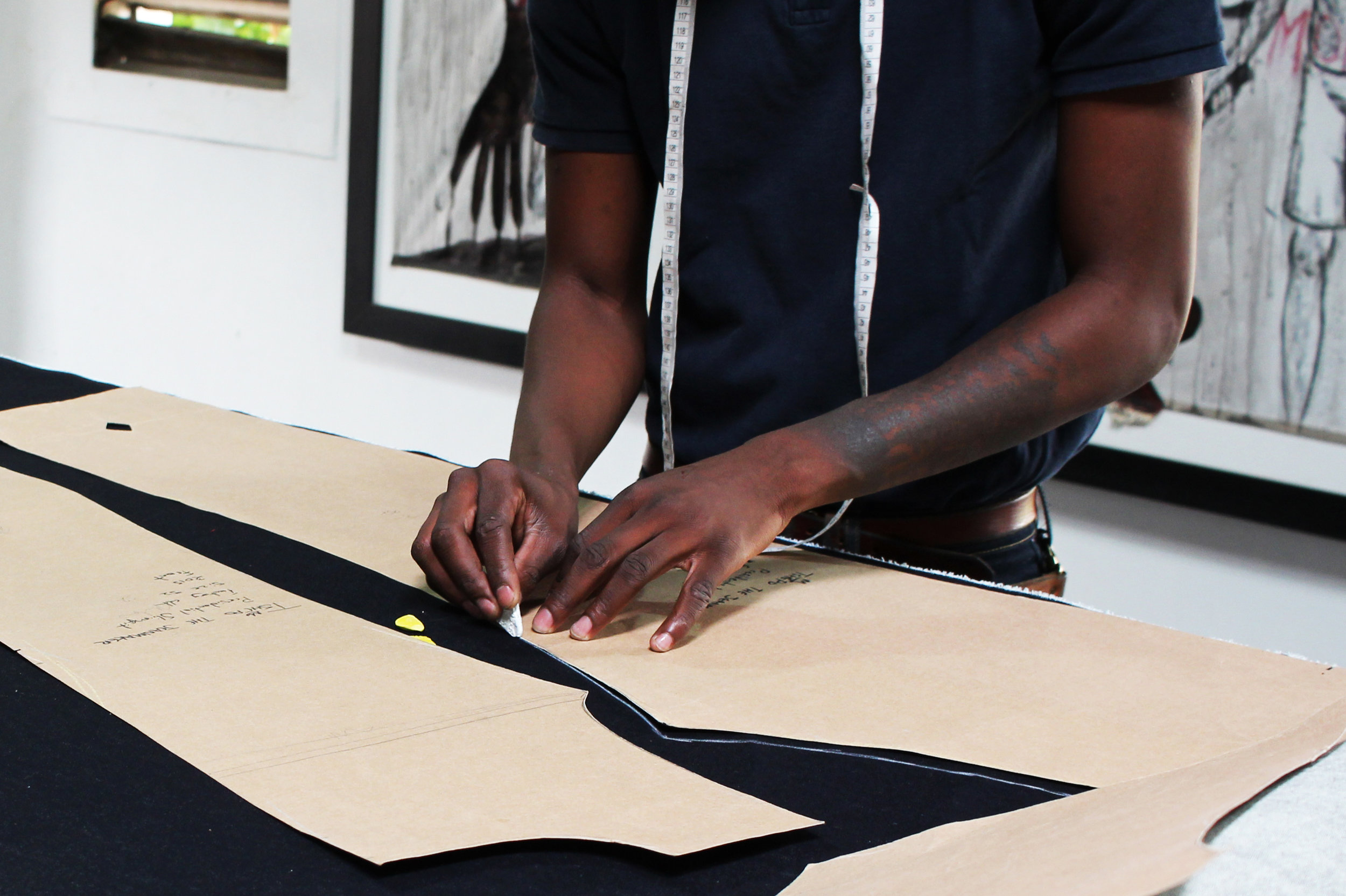 Tshepo, a jean maker at Victoria Yards in Johannesburg