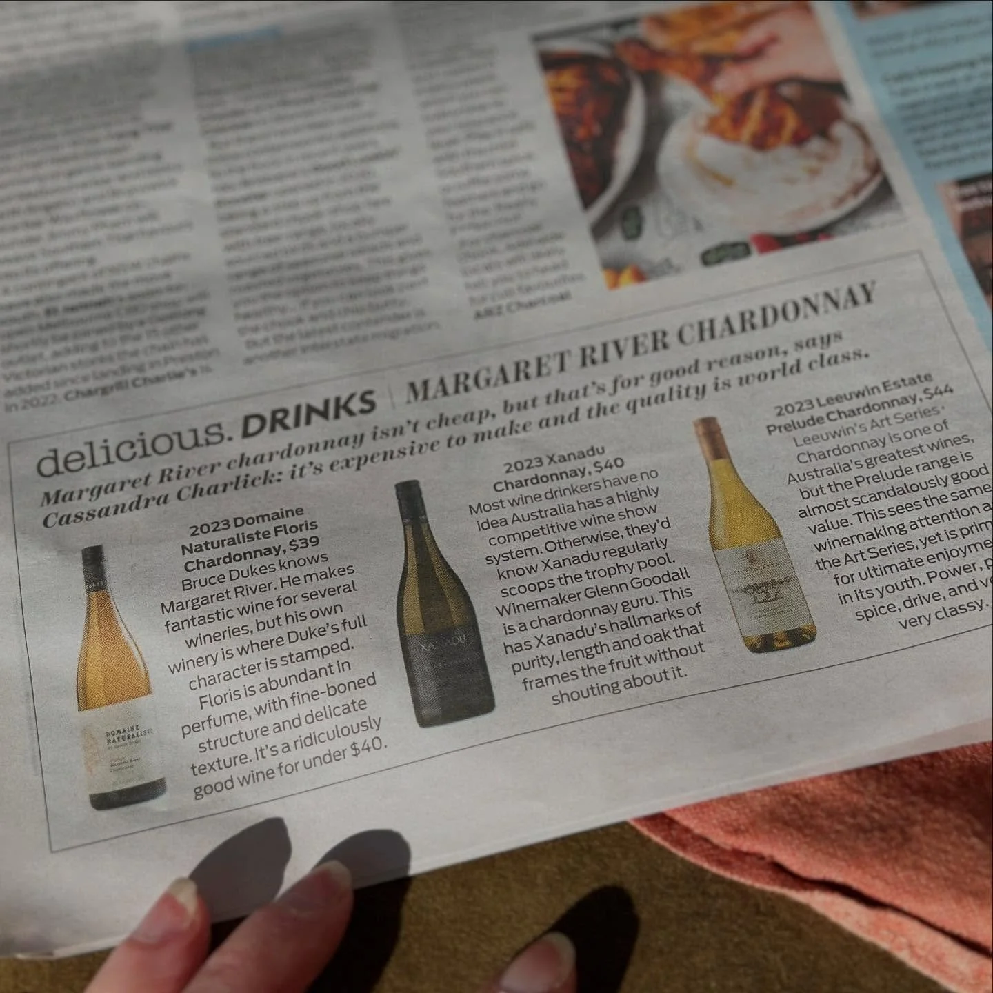 I love it when timing aligns unintentionally. 

This little trio of wallet-and-tastebud-friendly Margaret River Chardonnay was recently published in @deliciousaus . The same week that Sydney saw over 50 producers visit for Western Australia&rsquo;s m