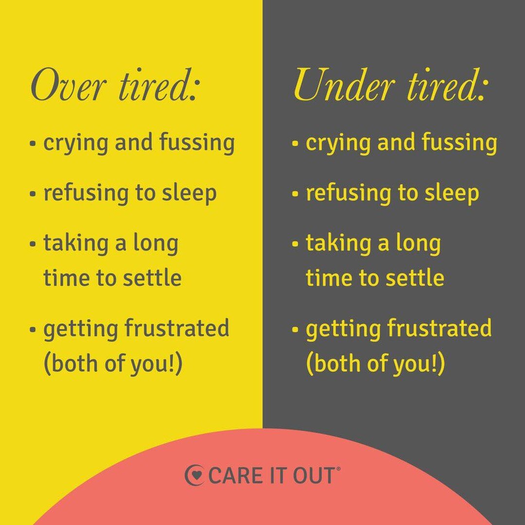 😵Over Or Under Tired😵

How can you tell if they&rsquo;re over or under tired?

This is such a common question and being honest it can be super tricky to tell! 

Because as you&rsquo;ve probably already realised (or can see from this handy graphic ?