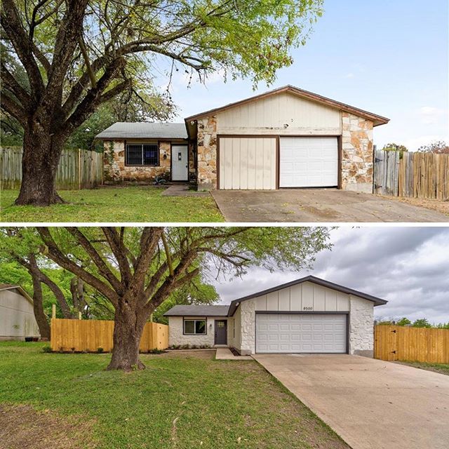 I would say there&rsquo;s been a slight improvement in the look of the home! 😳Leave a comment and let me know what you think of the transformation. #atx #fliporflop