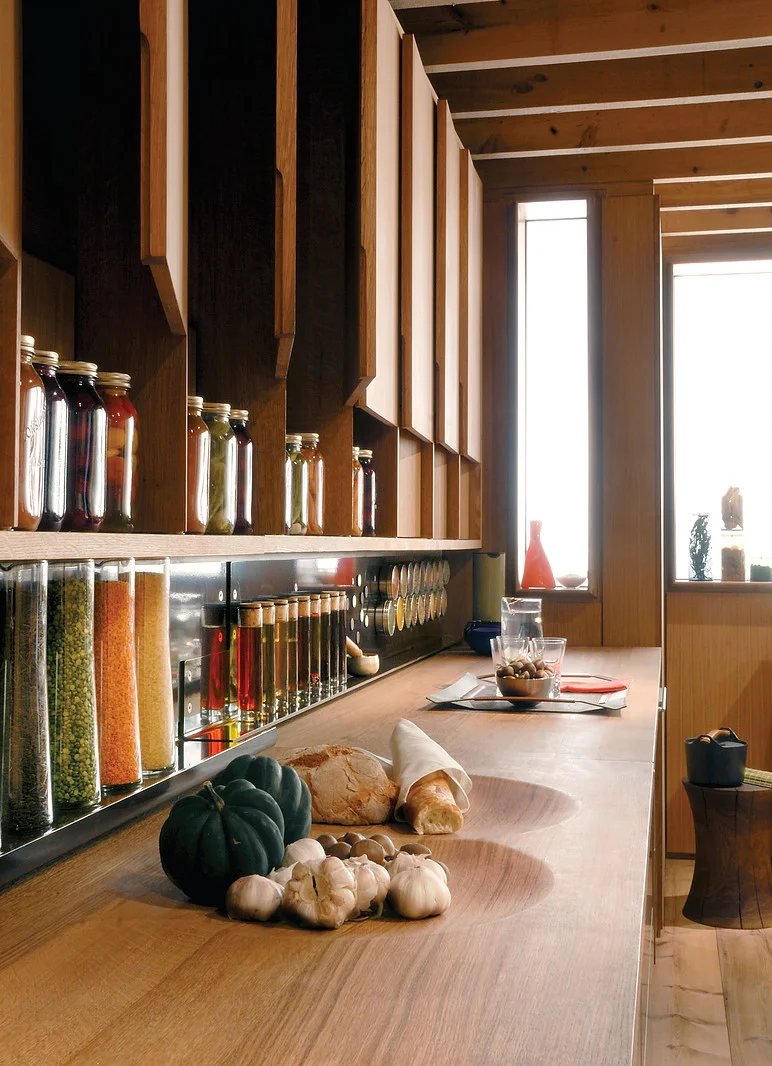 Small Fridges Make Good Cities Wooden Counter Table