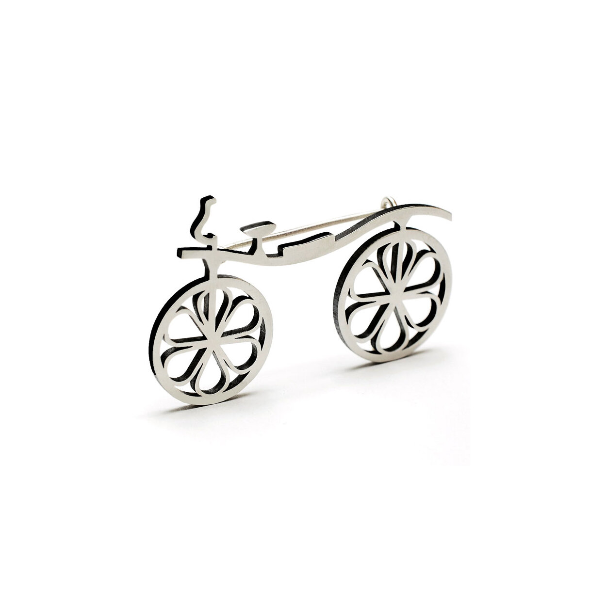 Beautiful "Velocipede" historic bicycle brooch based