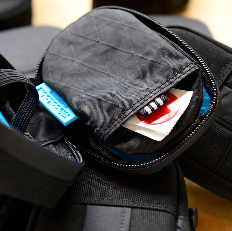 inside of Canada-made sustainable black saddle bag