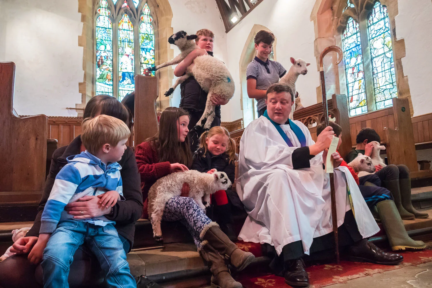 Blessing of the lambs, Middlesmoor, North Yorkshire