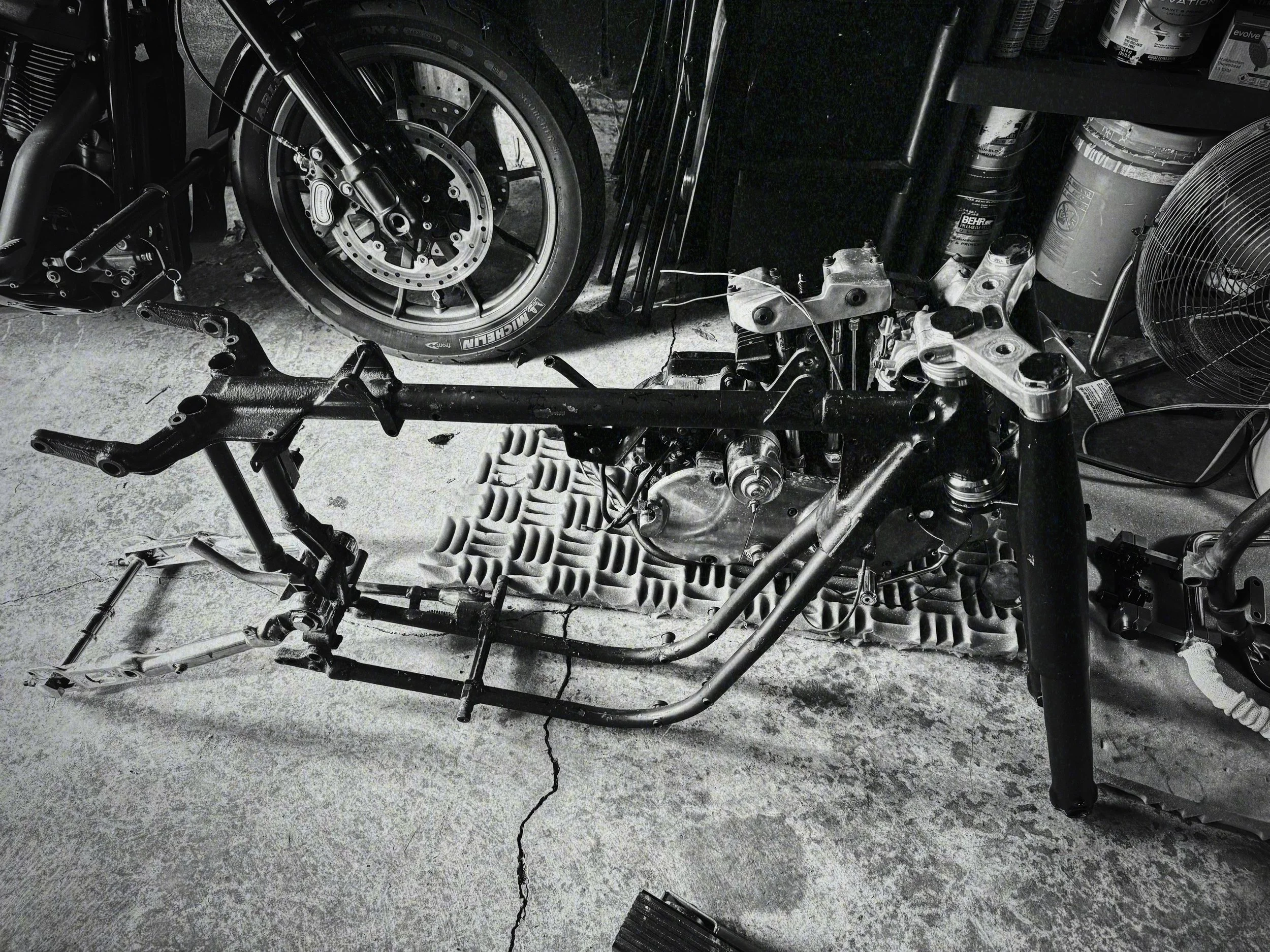 The Frank-ironhead: Part 2. If you squint you can see a motorcycle