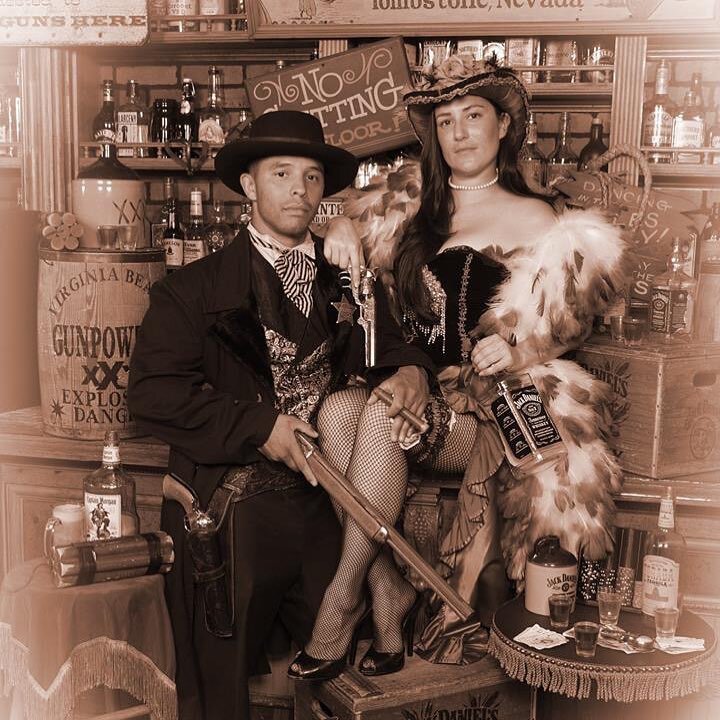 Come in a celebrate the Patriotic Fest with us at one of our two locations on Atlantic Ave! 
Photographer: Courtney Handforth 
#oldtimephotos #oldtimephoto #cowboy #showgirl #saloongirl  #sheriff #photography #studiophotography #wildwest #couples #da