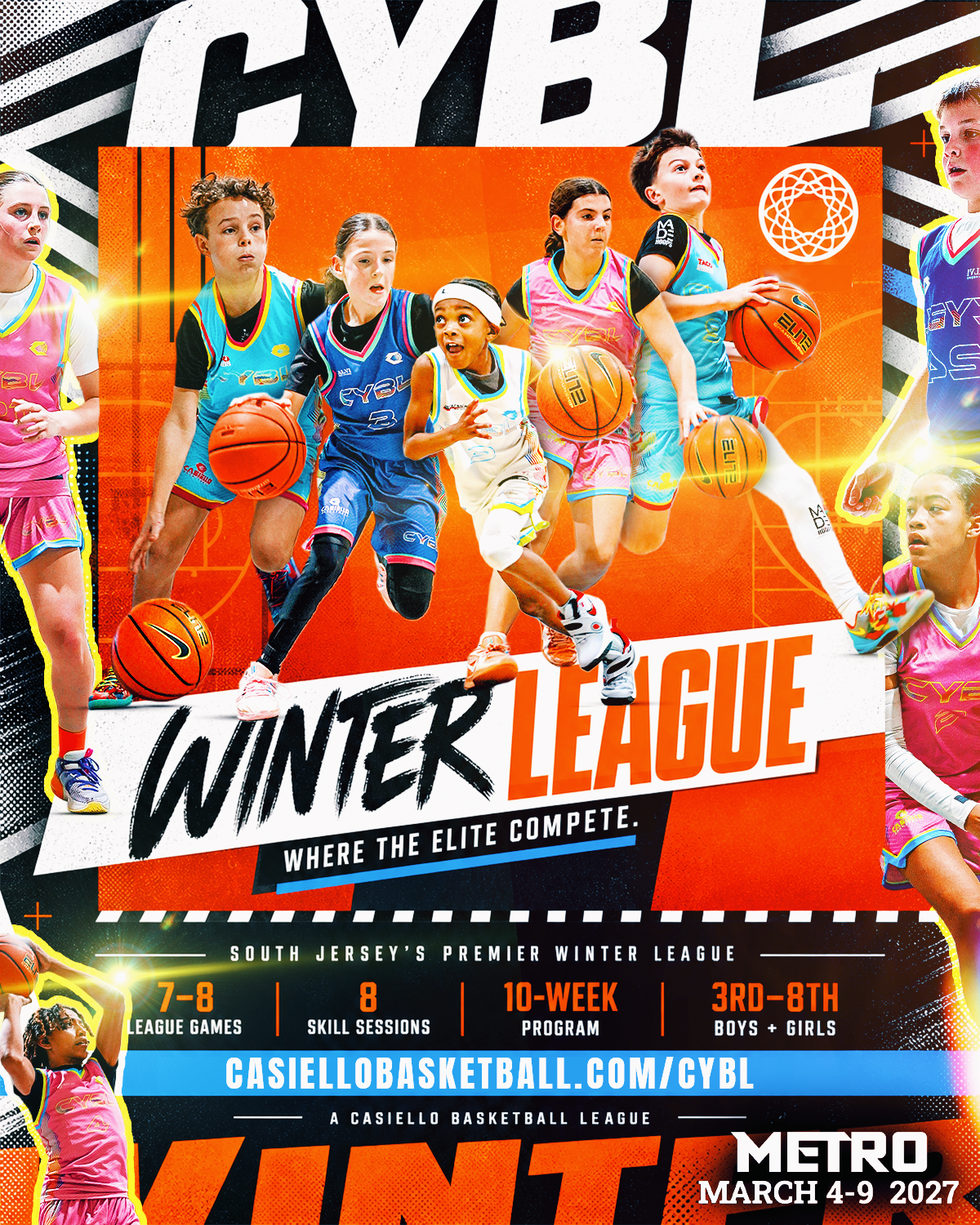 2026–2027 CYBL Winter Basketball League flyer