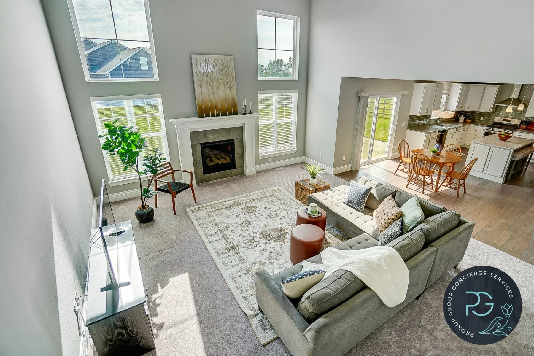 Rick Prokup home staging team arranging furniture