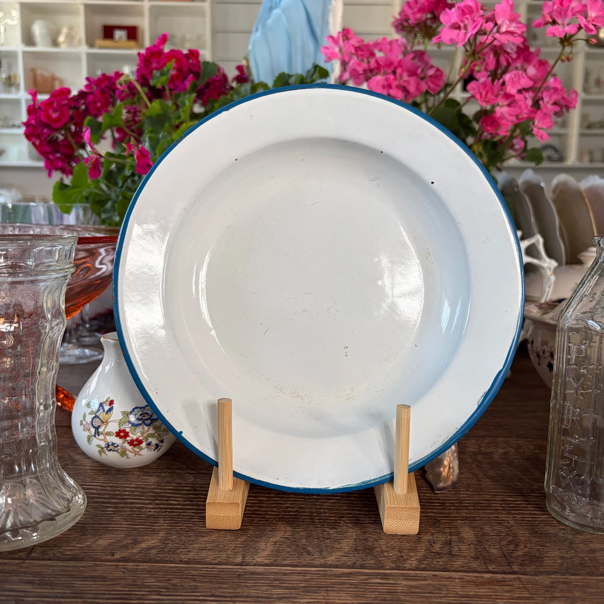 Vintage Enamel Deep Plate