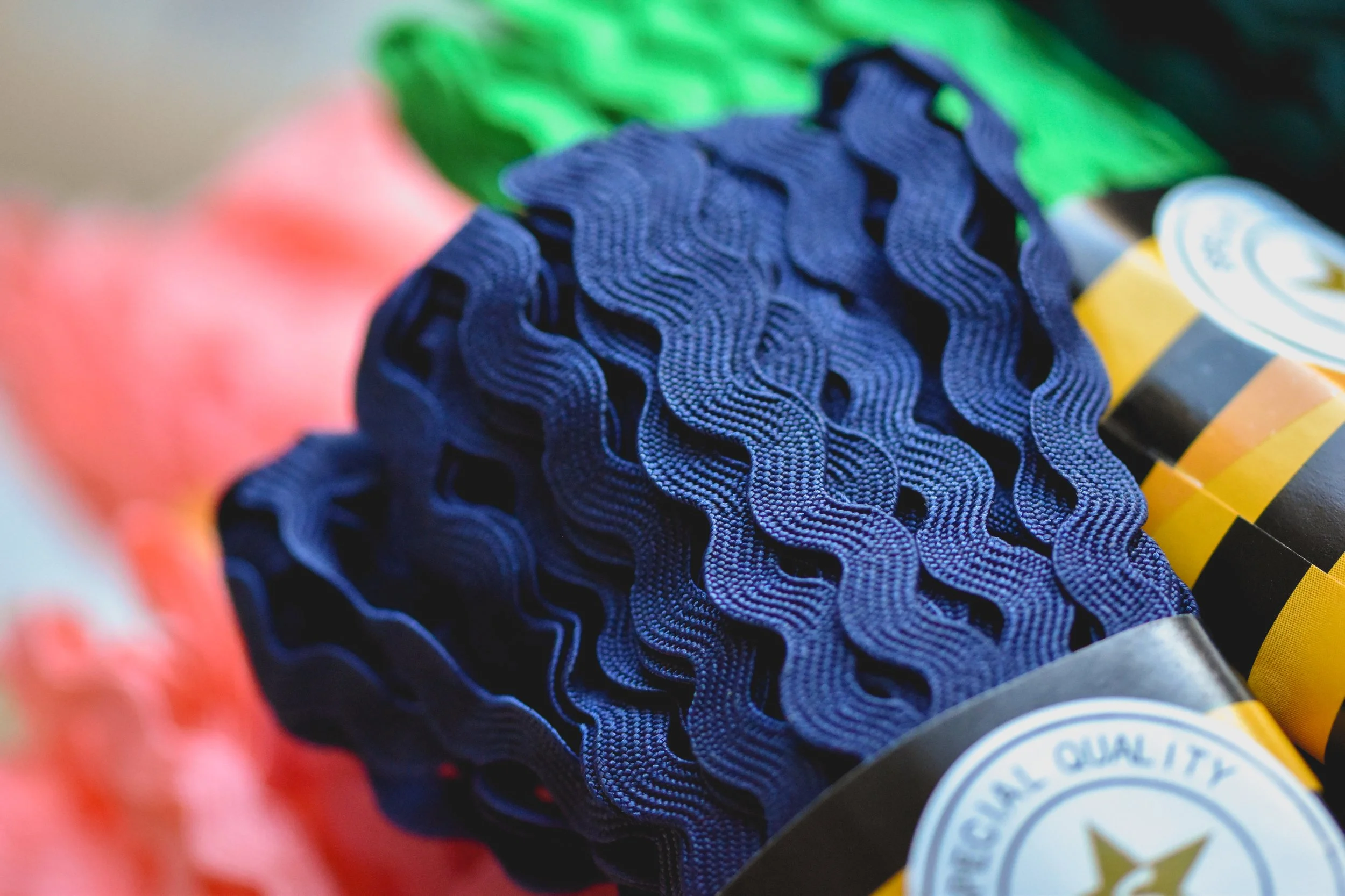 Navy Ric Rac Trim