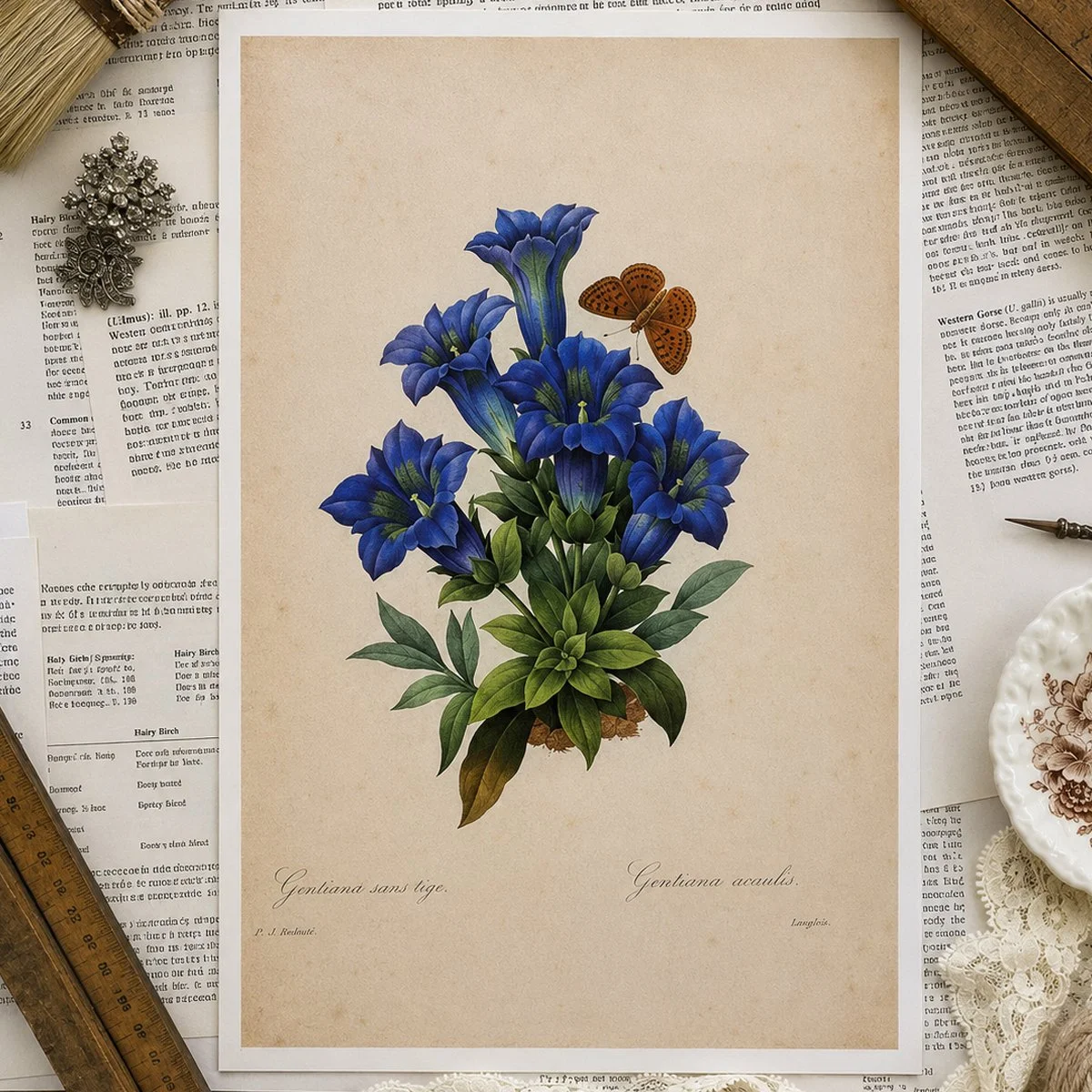 Vintage Botanical Book Page