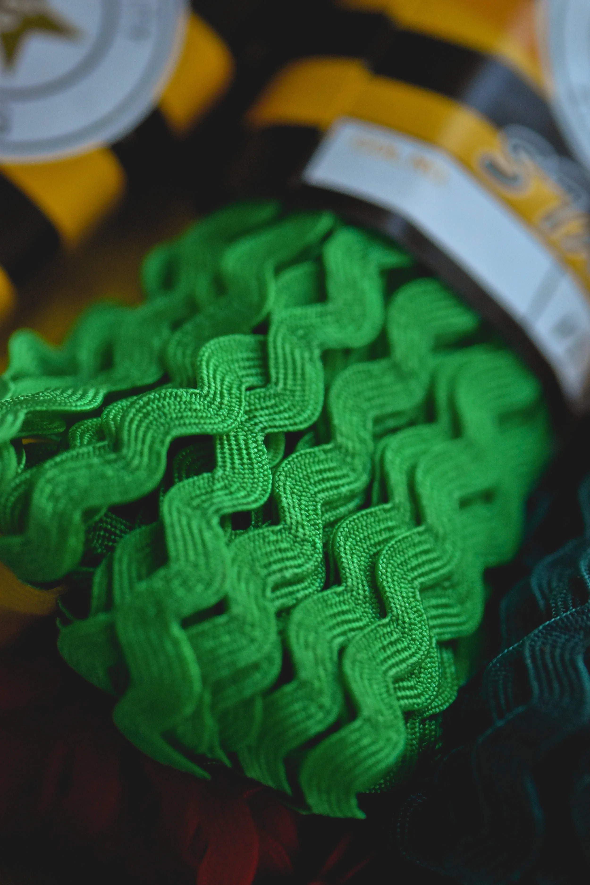 Green Ric Rac Trim