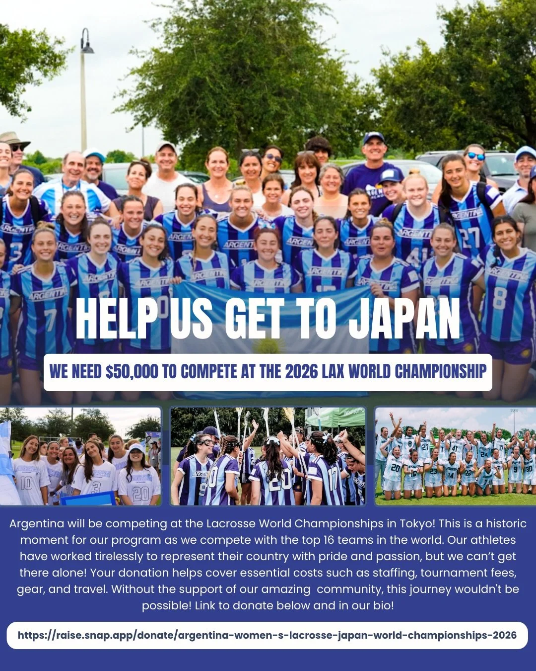 Thank you for your support! Link to donate is here and in our bio 🙏🏼 https://raise.snap.app/donate/argentina-women-s-lacrosse-japan-world-championships-2026
🇦🇷
#lacrosse #fundraiser #argentina #worldlacrosse