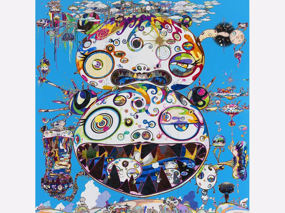 Takashi Murakami, 'Tan Tan Bo - In Communication,' 2014. Acrylic on canvas, 141 3/4 by 141 3/4 inches