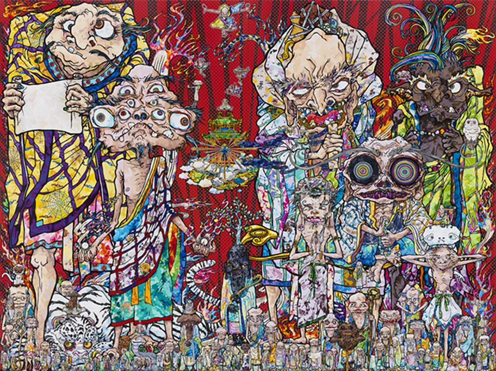 Takashi Murakami, 'Isle of the Dead,' 2014. Acrylic on canvas, 141 3/4 by 189 inches