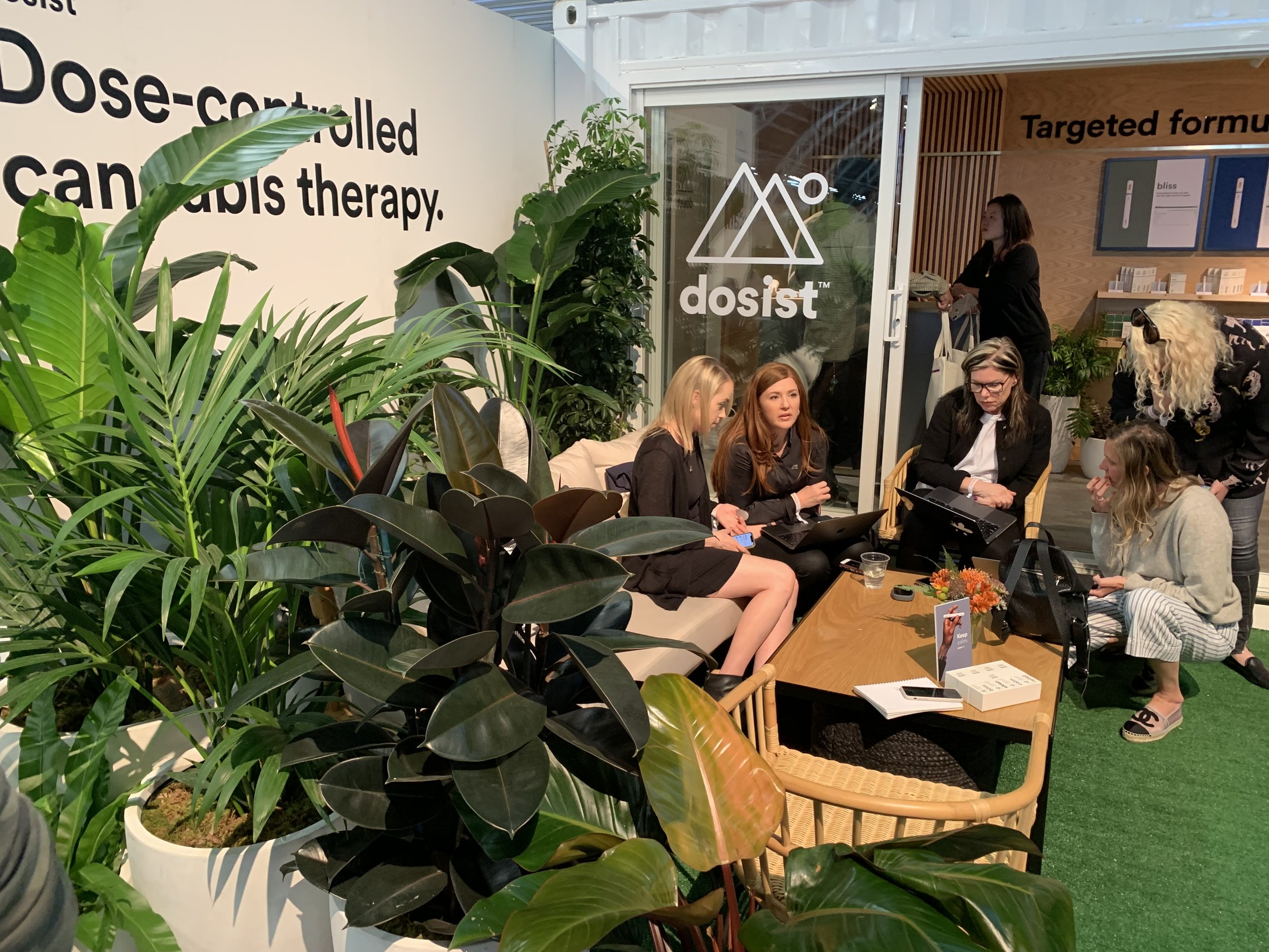 Weed-loving women makin’ moves at the Dosist booth at Hall of Flowers 2019