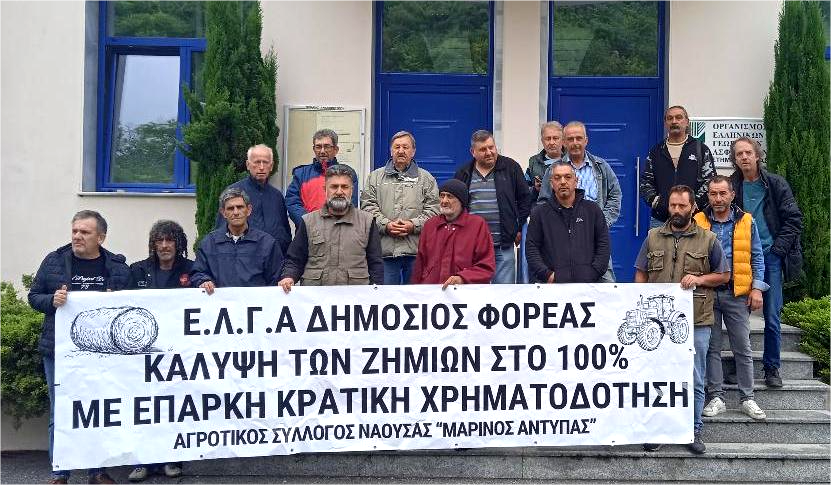 Διαμαρτυρία αγροτών στον ΕΛΓΑ για ακαρπία και αποζημιώσεις