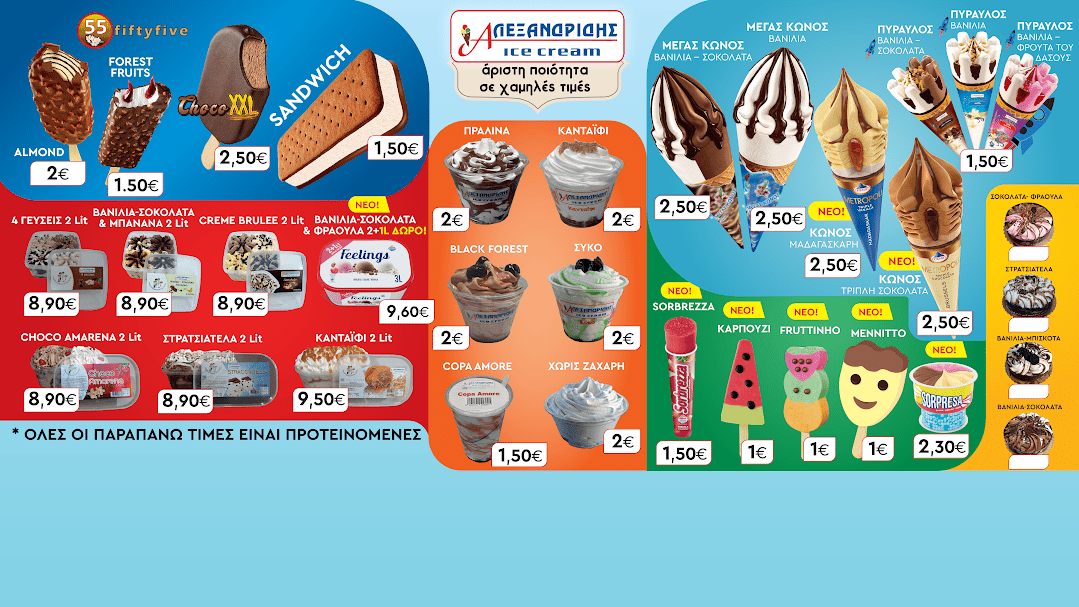 Παγωτά ‘Αλεξανδρίδη’. Μεγάλα, ποιοτικά και οικονομικά!