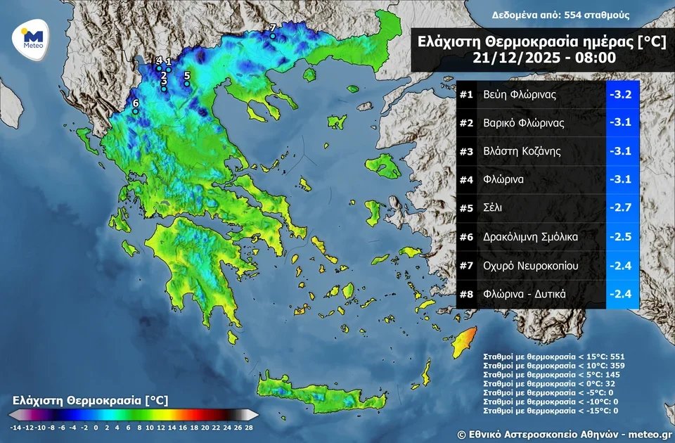 Παγετός το πρωί της Κυριακής στο Σέλι