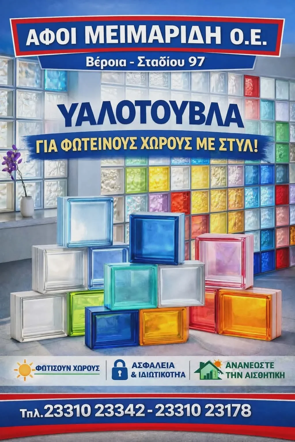 Υαλότουβλα - Φως, ασφάλεια και αισθητική στον χώρο σας