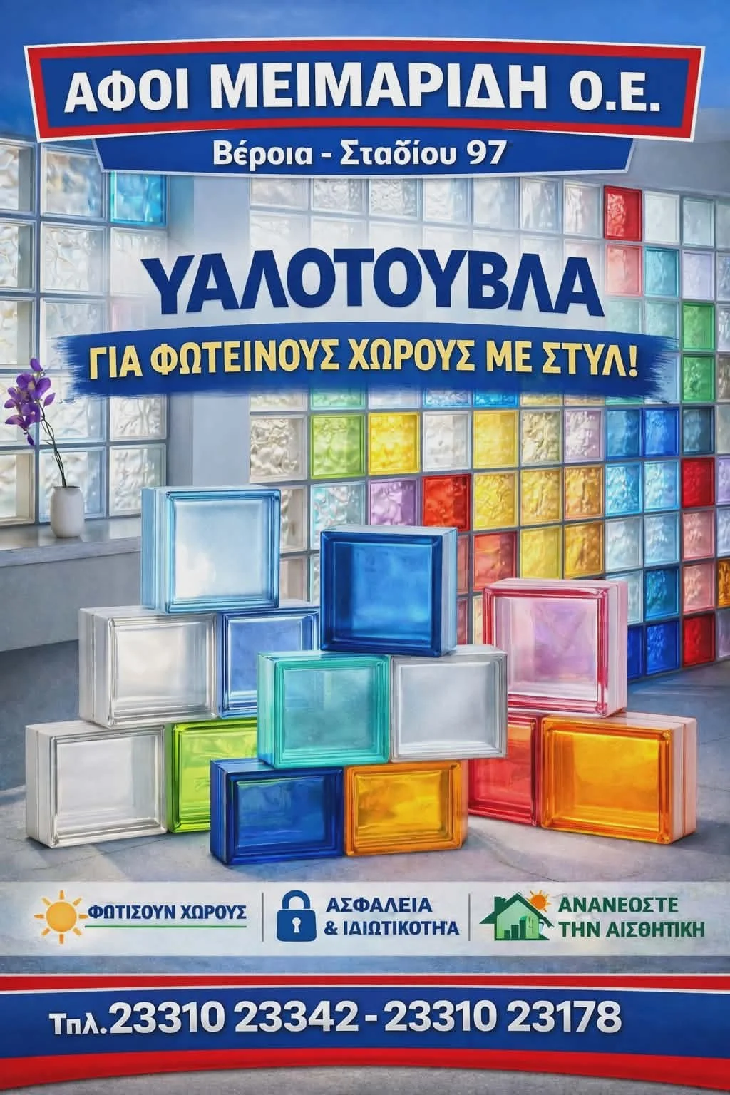 Υαλότουβλα - Φως, ασφάλεια και αισθητική στον χώρο σας