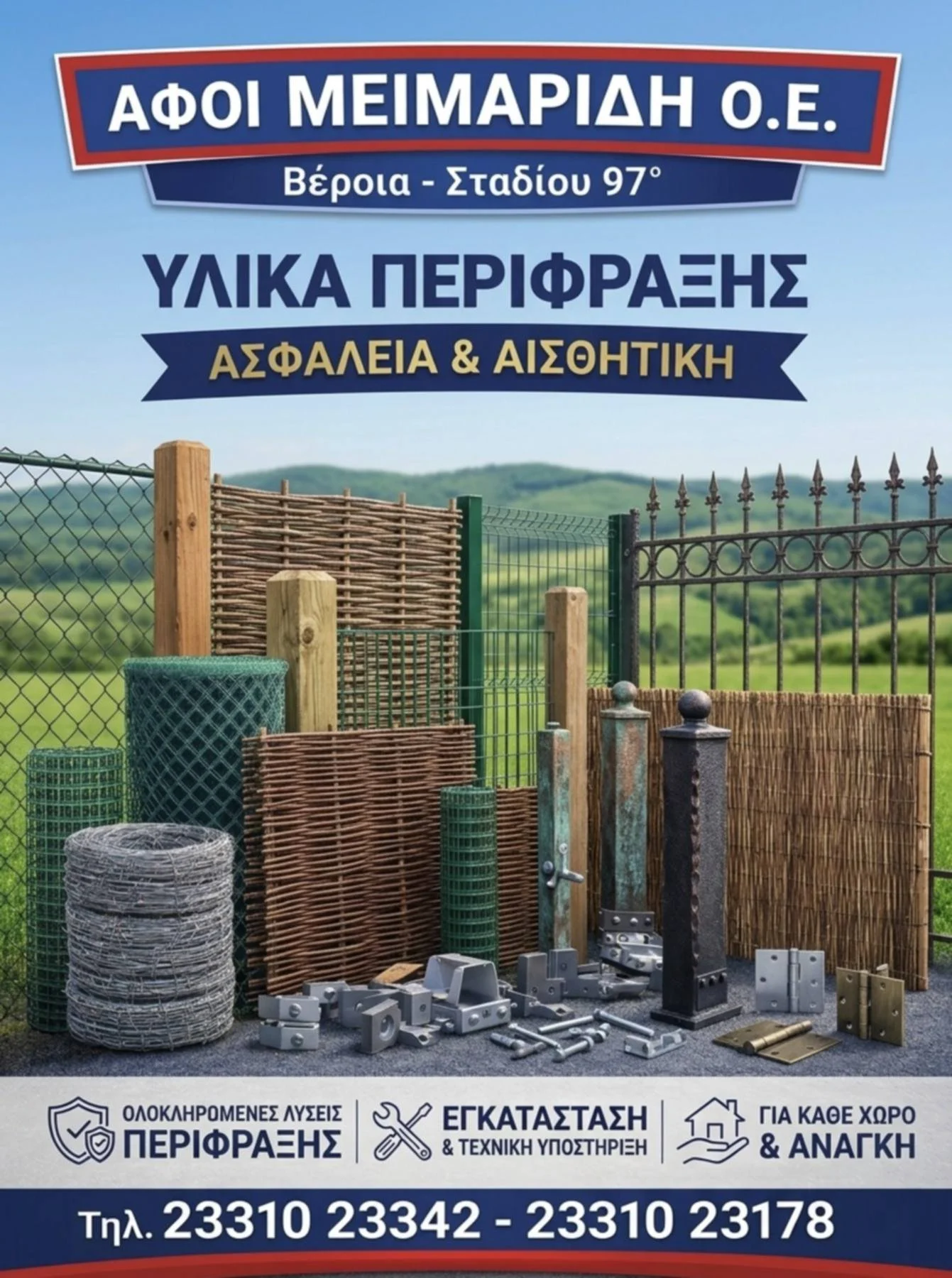 Αφοί Μεϊμαρίδη. Ασφάλεια και προστασία στον εξωτερικό σας χώρο με συρμάτινα πλέγματα