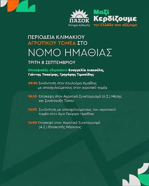 Κλιμάκιο του ΠΑΣΟΚ στην Ημαθία για συγκοινωνίες και αγροτικά