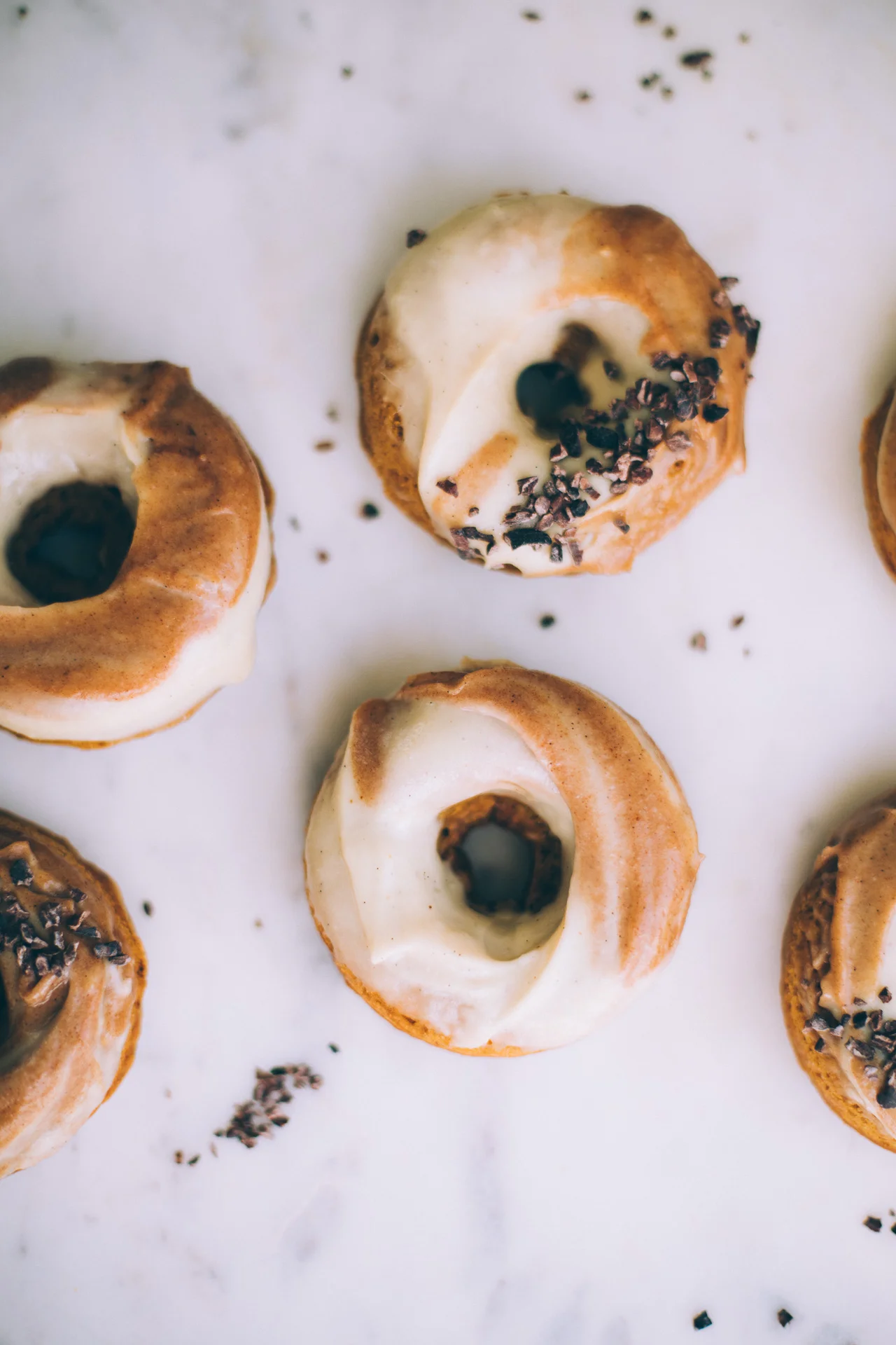 Healthy Baked Vegan Doughnuts with Maple Cinnamon Cashew Frosting