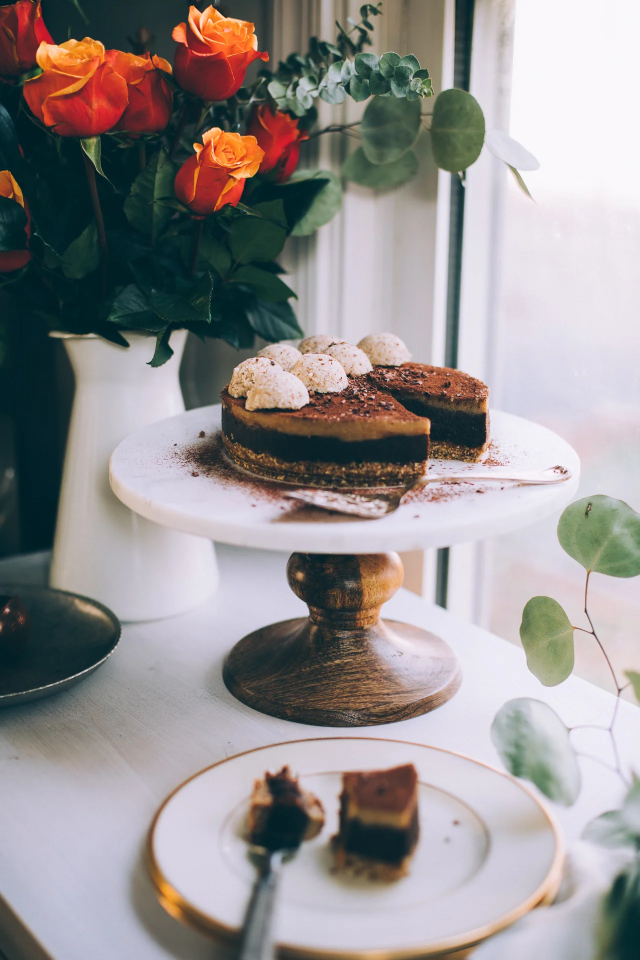 Raw Vegan Chocolate Cashew Caramel Cheesecake