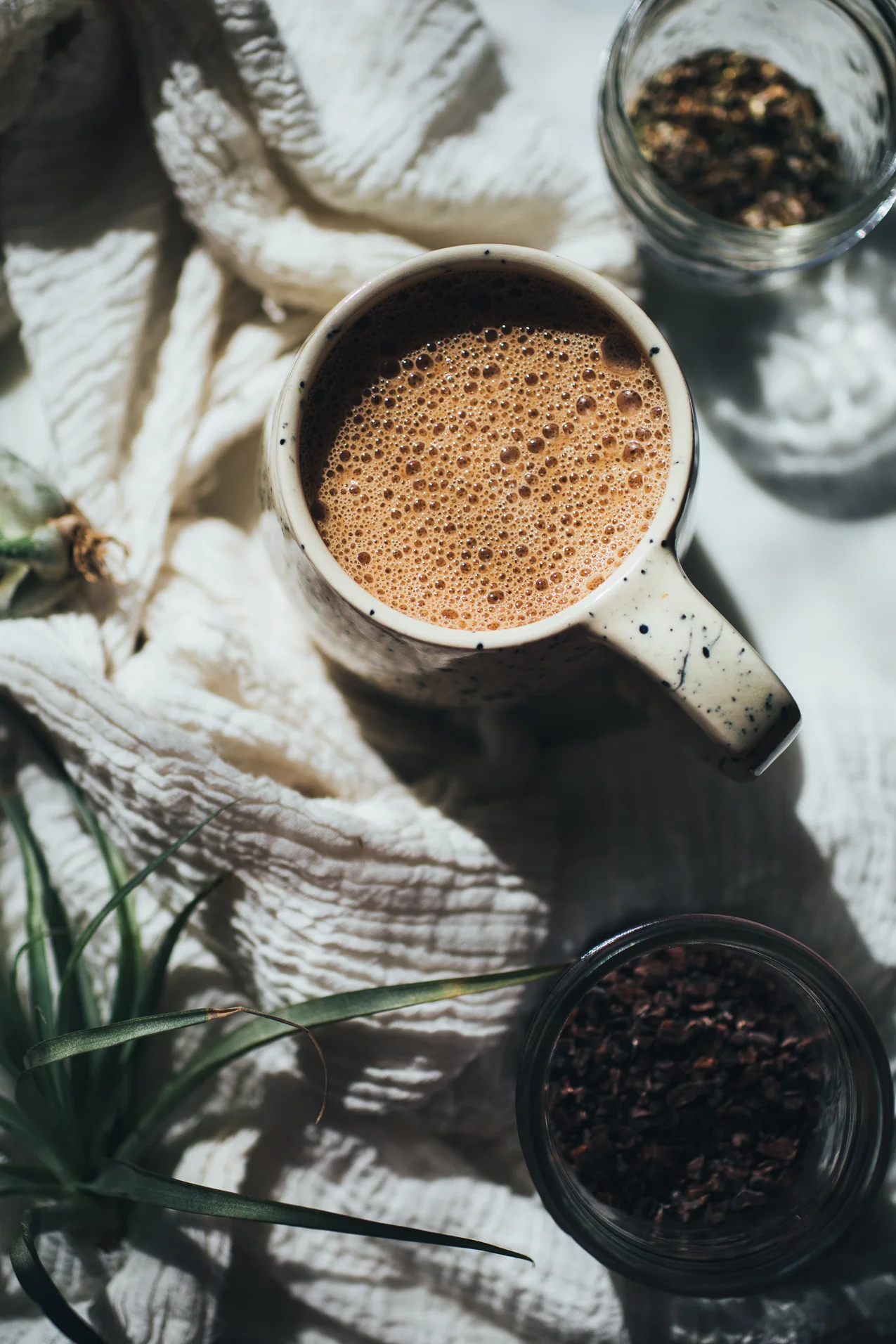 Vegan Peanut Butter Caramel Latte with Herbal Coffee
