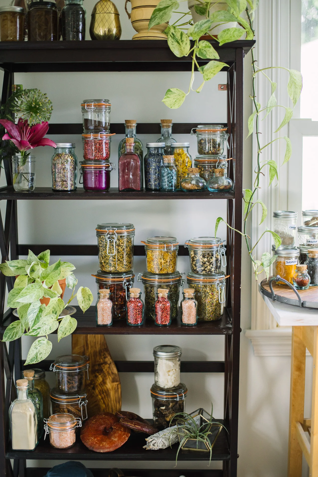 My Boho Chic Open Shelving Pantry for Superfoods, Herbs and Teas