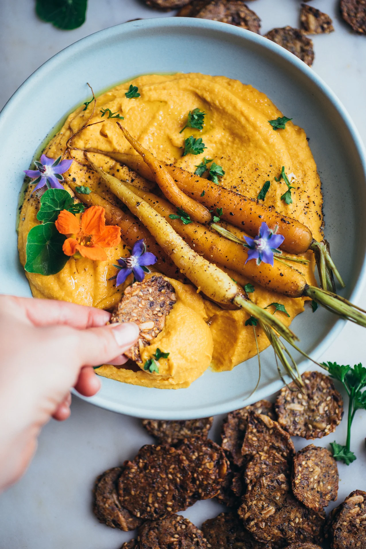 Roasted Carrot and White Bean Dip from "Vegetarian Heartland"