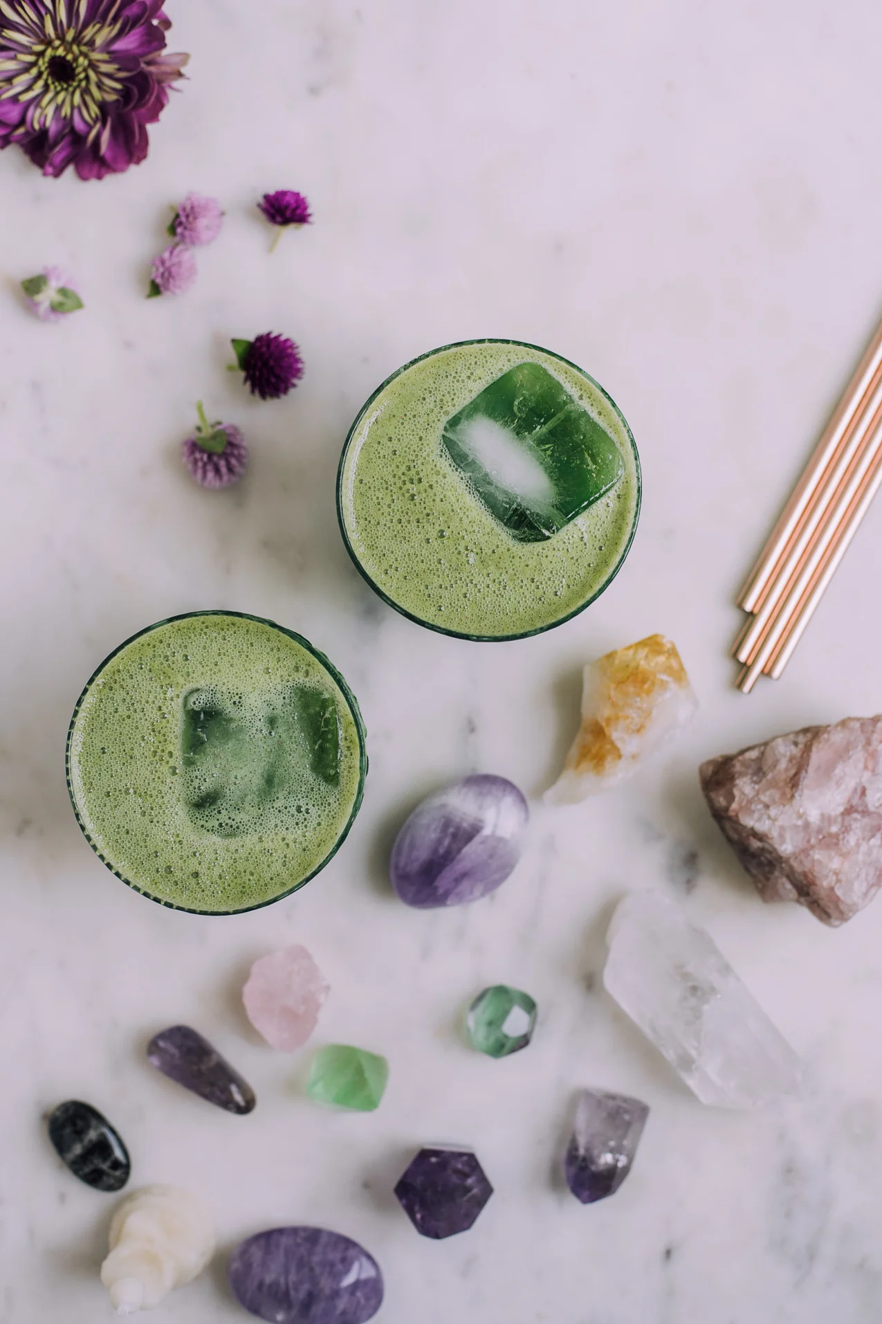 Mermaid Lemonade aka My Alkalinizing Allergy Busting Iced Green Lemon Matcha Tonic