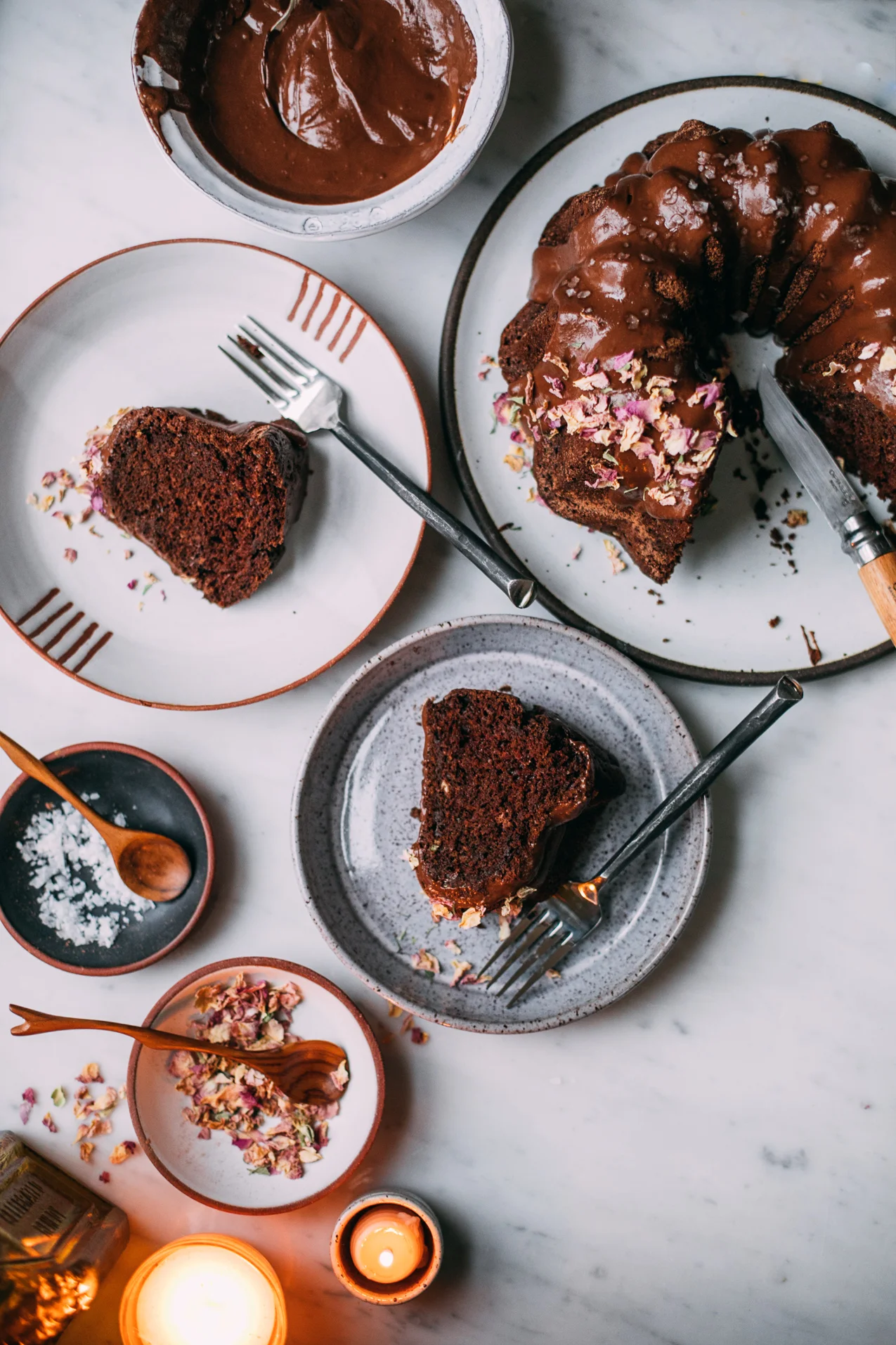 Chocolate Spelt Cake with Reishi-infused Chocolate Ganache (Dairy Free, Refined Sugar Free)