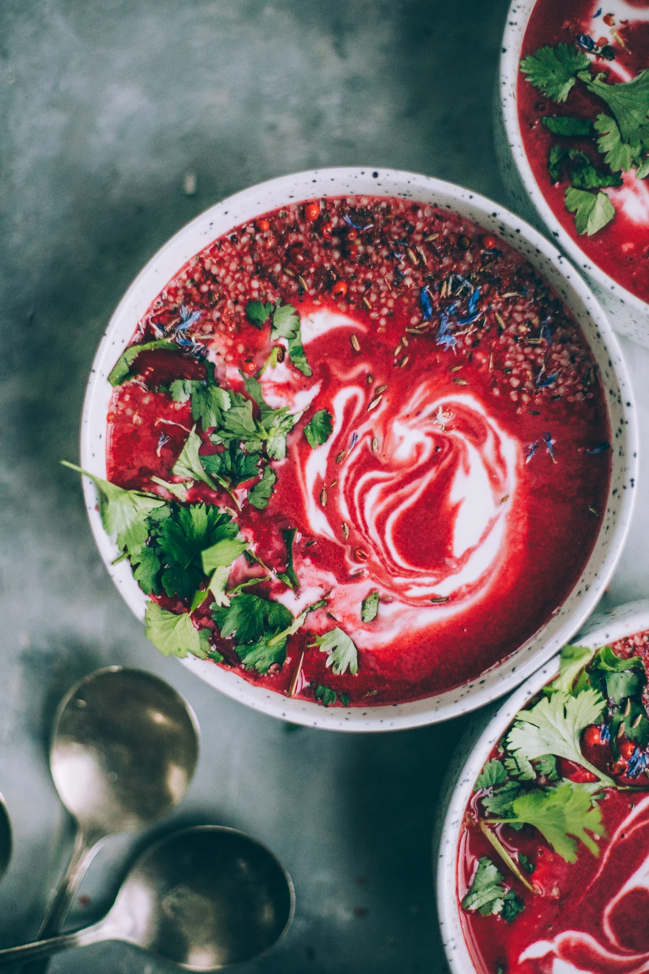 Creamy Beet Soup with Coconut, Ginger and Lime