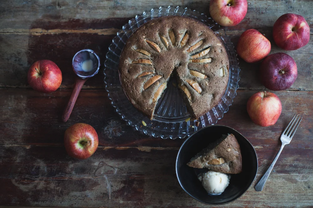 Gluten Free Chai Apple Cake with Pinenuts (Dairy Free)