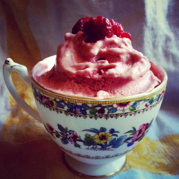 Raspberry Avocado Ice Cream (Vegan, Raw)