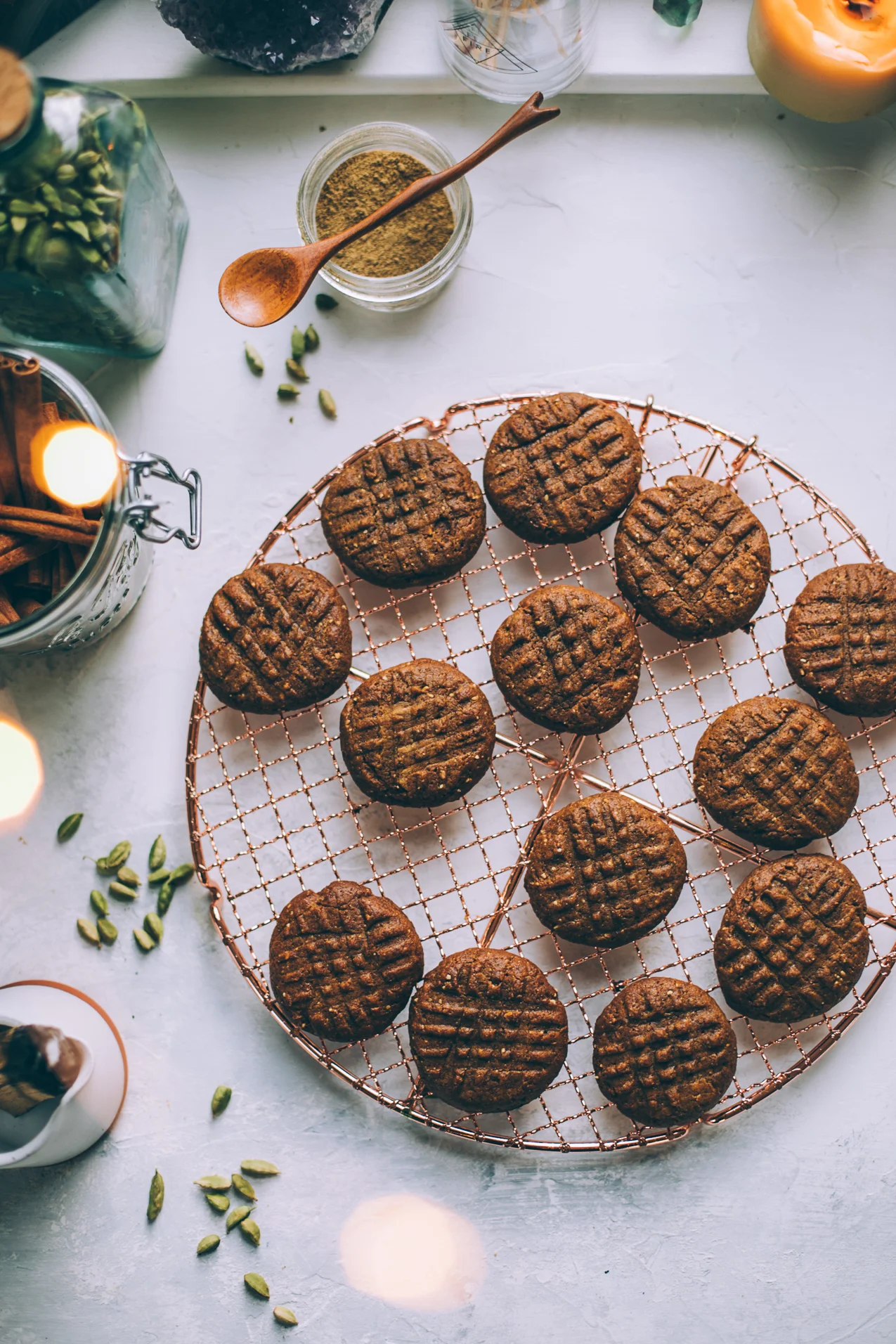 Peanut Butter Chai Cookies (Vegan, Gluten Free Option)