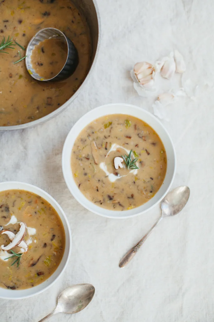 Classic Creamy Mushroom Soup (Vegan, Gluten Free) + J. Q. Dickinson Friendsgiving