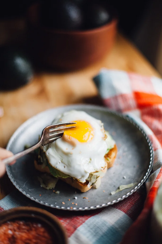 Fried Egg, Kraut, & Avocado Toast (Gluten Free)